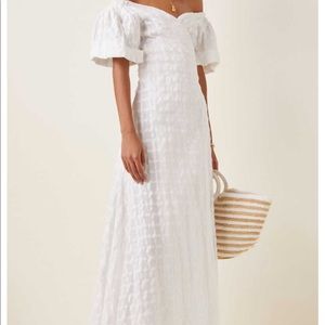 Mara Hoffman Adelina Organic Cotton Maxi Off-The-Shoulder Wrap Dress size XS